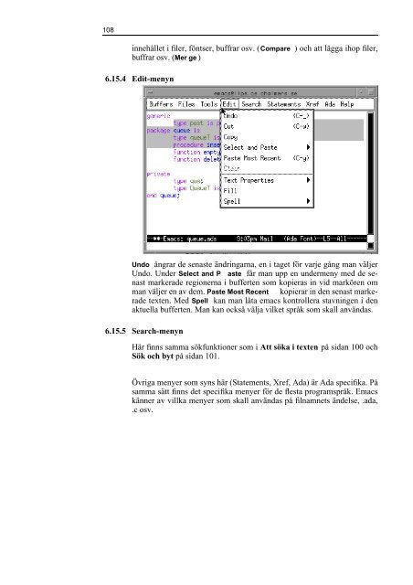 Avsnittet om Emacs (från Gula boken)