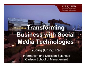 Transforming Business with Social Media Technologies - MISRC ...