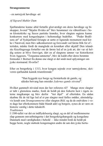 Strangesønnerne - en nørrejysk høvdinge -æt Af Sigvard Mahler ...