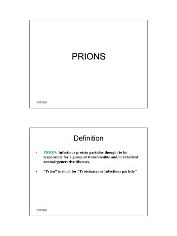 Handout 9 - Prions