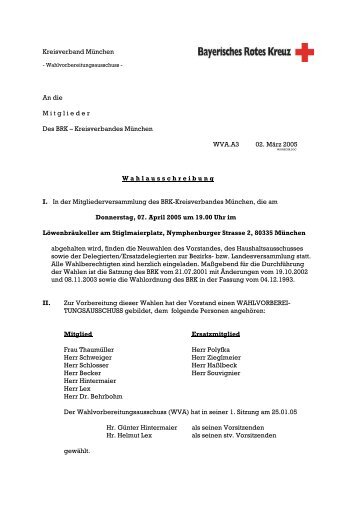 Wahlausschreibung - BRK Kreisverband München