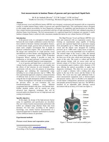 Soot measurements in laminar flames of gaseous and (prevaporized ...