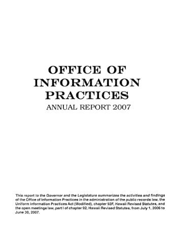 office of information practices - Legislative Reference Bureau