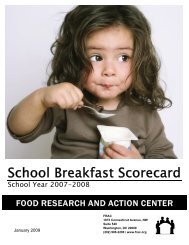 School Breakfast Scorecard 2008 - Food Research and Action Center