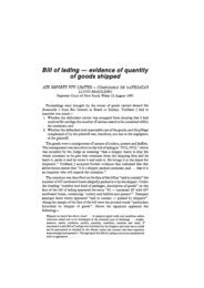 Bill of lading - evidence of quantity of goods shipped