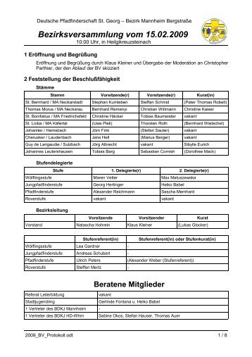 Bezirksversammlung vom 15.02.2009 - ScoutNet eV