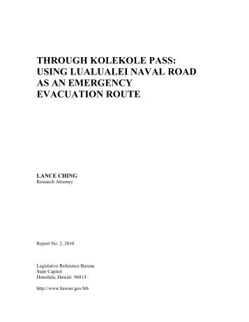 Through Kolekole Pass - Legislative Reference Bureau