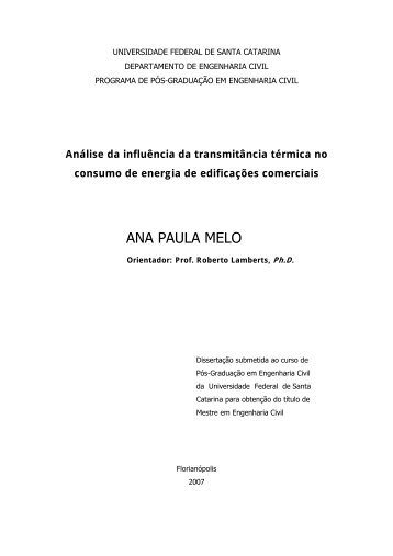 Análise da influência da transmitância térmica no consumo de ...