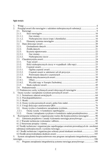 Ryzyko poważnych awarii rurociągów przesyłowych ... - MANHAZ