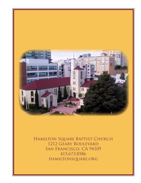 Easter conference ~ april 1-8 hamilton square baptist church San ...