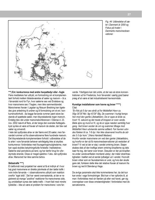 Marsvinerapport 2000 - 2002 - Fokus på Hvaler i Danmark