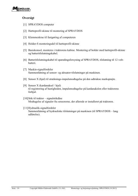 Monterings- og betjeningsvejledning - Müller Elektronik