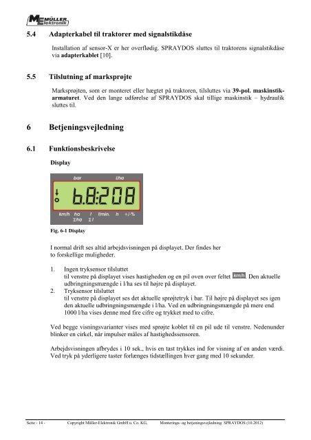 Monterings- og betjeningsvejledning - Müller Elektronik