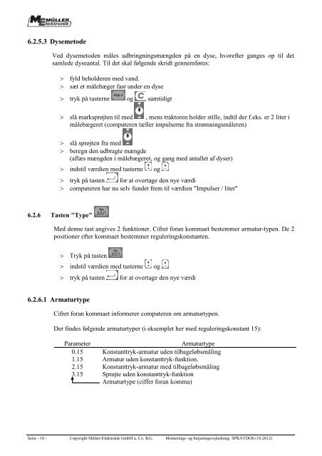 Monterings- og betjeningsvejledning - Müller Elektronik