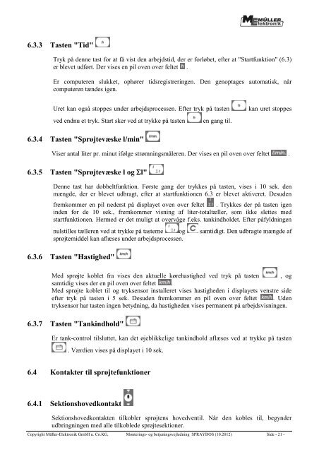 Monterings- og betjeningsvejledning - Müller Elektronik