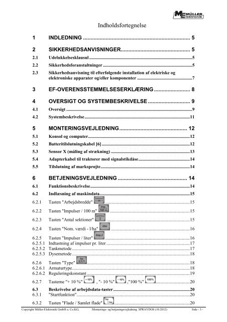 Monterings- og betjeningsvejledning - Müller Elektronik