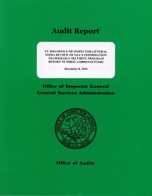 FY 2010 Office of Inspector General