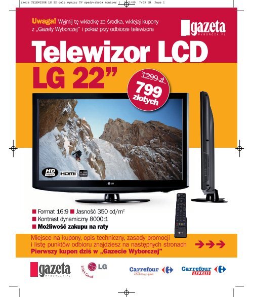 akcja TELEWIZOR LG 22 cale wymiar TV spady:akcja ... - Gazeta.pl