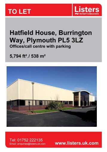 TO LET Hatfield House, Burrington Way, Plymouth PL5 3LZ - Listers ...