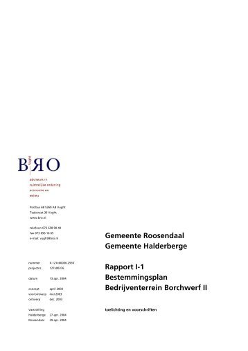 Gemeente Roosendaal Gemeente Halderberge Rapport I-1 ...