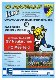 Stadionheft Nr. 10 vom 02.05.10 - SV Neukirchen - SV Neukirchen ...