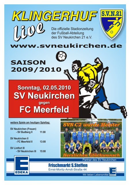 Stadionheft Nr. 10 vom 02.05.10 - SV Neukirchen - SV Neukirchen ...