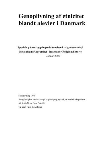 1. Speciale, afhandling om alevier i Danmark - Moderate Muslimer