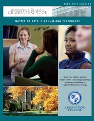 Counseling Psychology Catalog - graduate studies at assumption ...