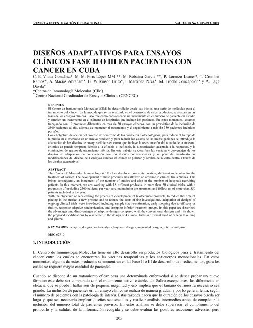 diseños adaptativos para ensayos clínicos fase ii o iii en pacientes ...