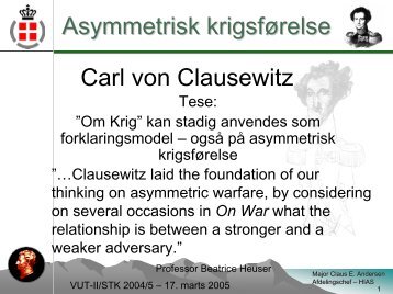 Undervisningsmateriale - Carl von Clausewitz