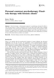 Fixed- role therapy with forensic clients - Department of Psychology