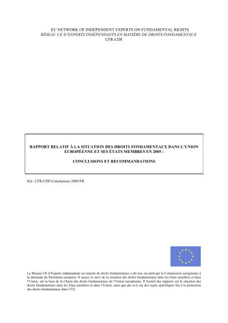 eu network of independent experts on fundamental rights ... - cridho