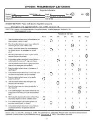 Appendix E: Problem Behavior Questionnaire