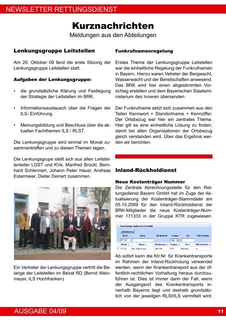 Newsletter Rettungsdienst