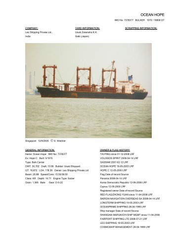 OCEAN HOPE - Cargo Vessels International