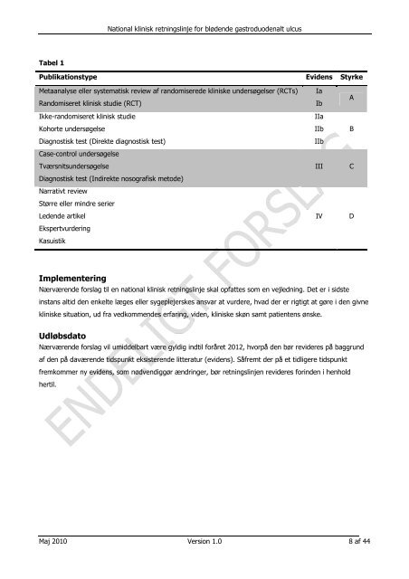 Blødende gastroduodenalt ulcus - Det Nationale Indikatorprojekt