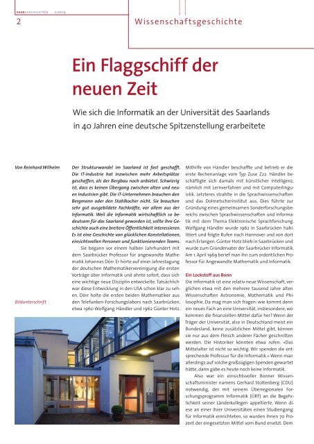 Die Informatik - Universität des Saarlandes