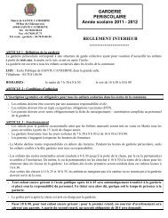 GARDERIE PERISCOLAIRE Année scolaire 2011 - 2012 - Mairie de ...