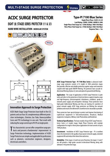 ACDC Surge Protector Type-PI 7100 Blue Series (http://shop.acdc-dcac.eu/)