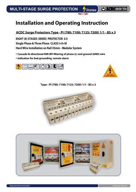 Installation Instruction Type-PI 3/3-BS; ACDC Surge Protectors (http://shop.acdc-dcac.eu/)