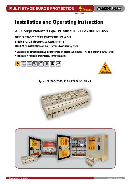 Installation Instruction Type-PI 3/3-RS; ACDC Surge Protectors (http://shop.acdc-dcac.eu/)