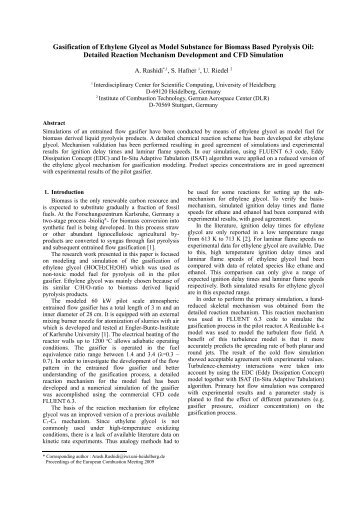 Gasification of Ethylene Glycol as Model Substance for Biomass ...