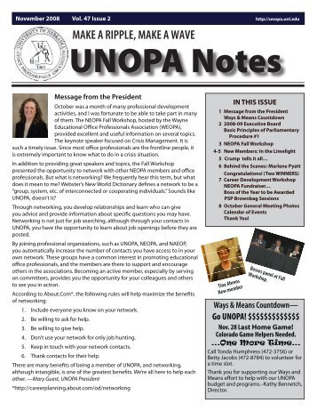 Newsletter 1 - unopa - The University of Nebraska?Lincoln