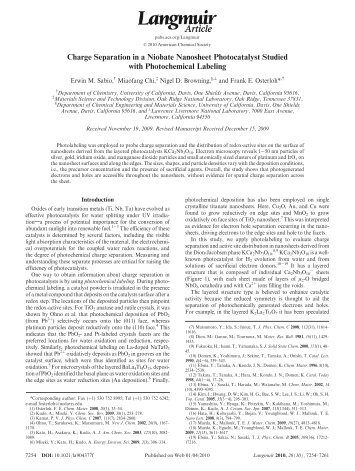 Charge Separation in a Niobate Nanosheet ... - UC Davis