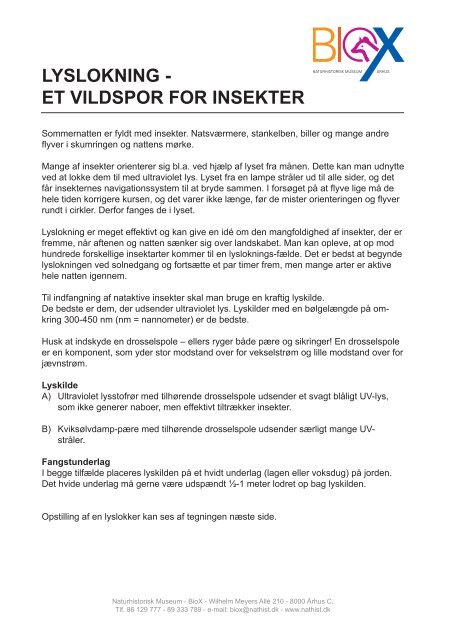 lyslokning - et vildspor for insekter - Naturhistorisk Museum