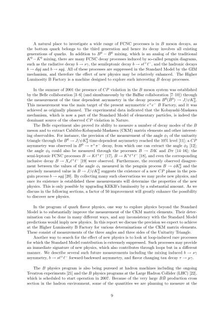 Letter of Intent for KEK Super B Factory Part I: Physics