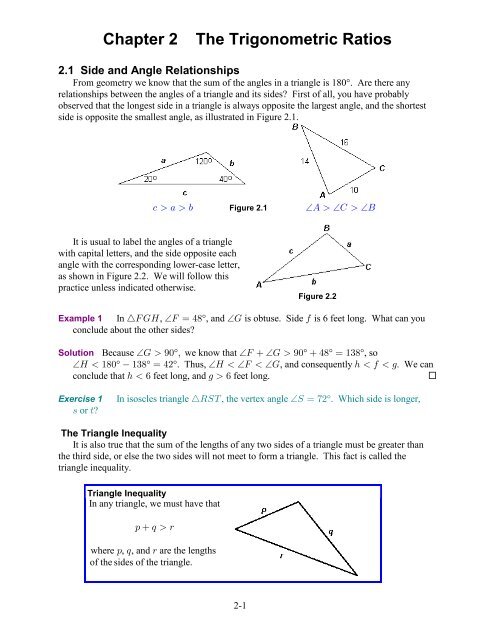 Chapter 2 The Trigonometric Ratios Faculty Piercecollege Edu