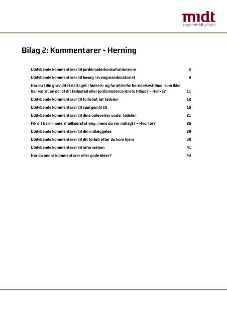 Bilag 2: Kommentarer - Herning - Region Midtjylland