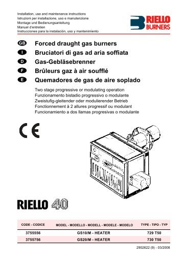 Forced draught gas burners Bruciatori di gas ad aria ... - Riello Burners
