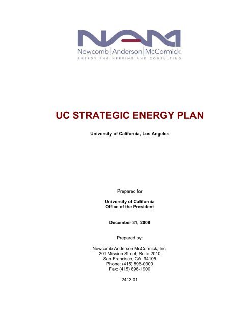 UC Los Angeles Campus & Medical Center Strategic Energy Plan ...